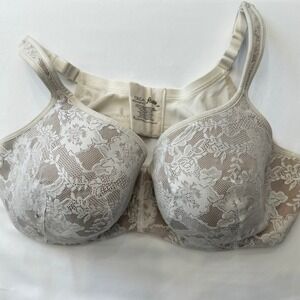 Olga Flirty Lace Underwire Bra White Cream Full Coverage 44D GF5711A GF5711C